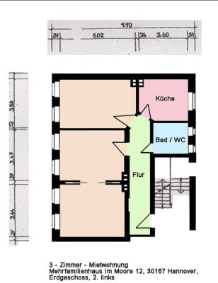 3-Zimmer Mietwohnung Hannover Nordstadt, direkt neben dem Welfengarten bzw. Welfenschloss (LUH)