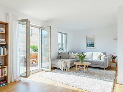 Moderne Maisonette mit Garten & zwei Terrassen im parkähnlichen Neubau