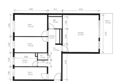 Zentrale 4-Zimmer Erdgeschosswohnung mit Westbalkon und Blick ins Grüne in Köln Deutz