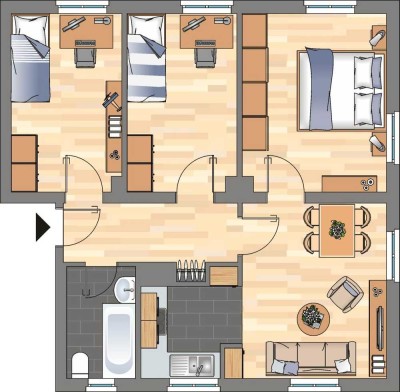 3-Zimmer-Wohnung in Wilhelmshaven Fedderwardergroden