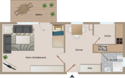 Super Kapitalanlage:  1,5-Zi.-Apartment Ettlingen (OT)