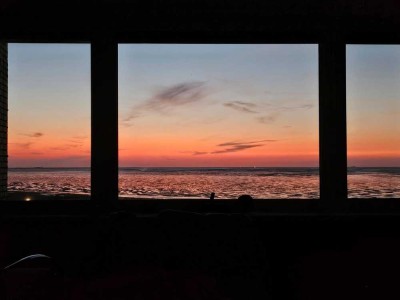 Rarität! Panorama Meerblick rundum, Sonnenuntergang 1. Reihe Döse Cuxhaven