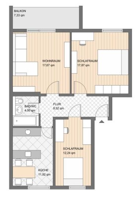 Freundliche 3-Zimmer-Wohnung mit Balkon in Hagen