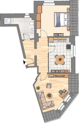 *Interessant aufgeteilte 2 Zimmer Dachgeschoß- Wohnng im grünen Westen von Dortmund/ Bövinghausen*