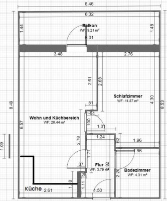 Erstbezug nach Sanierung mit Balkon und Einbauküche: Geschmackvolle 2-Zimmer-EG-Wohnung