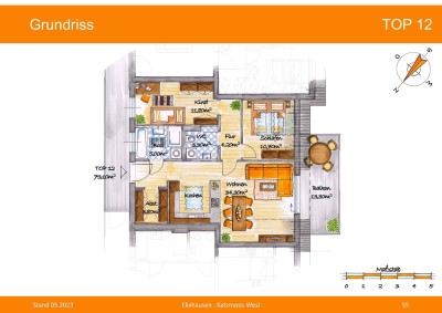 NEU Dachgeschosswohnung mit Einbauküche 74M2