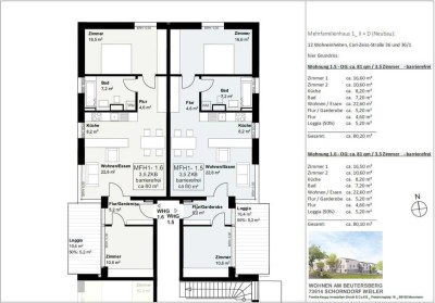Exklusive, neuwertige 3,5-Raum-Wohnung mit gehobener Innenausstattung mit Balkon in Schorndorf
