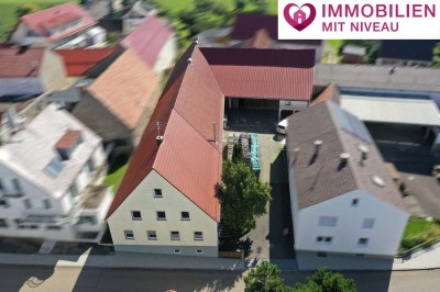 Großes EFH+ Nebengebäude, optional mit 1,8 ha Wiesen! Landw. Hofstelle in Bergheim (Mödingen)