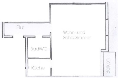 Modernisierte 1 Zimmerwohnung im II. Obergeschoss