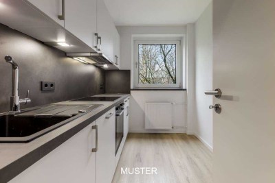 3-Zimmer-Dachgeschoss-Wohnung mit Balkon und Einbauküche in Jenfeld