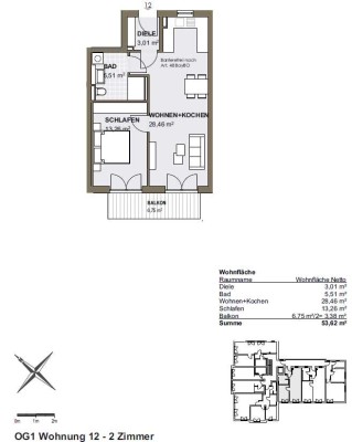 Attraktive 2-Zimmer Wohnung mit Balkon im 1. OG in Rosenheim-Happing