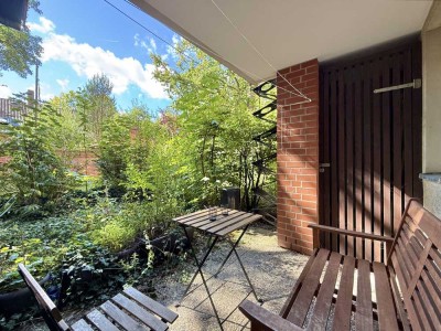 Idyllisch gelegen 1-Zimmer-Erdgeschosswohnung mit Terrasse, Garten & Stellplatz