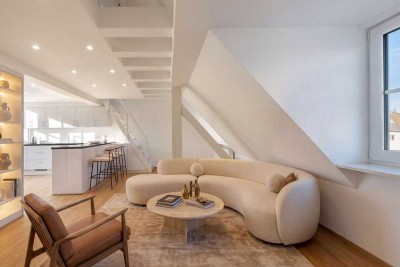 Charmante, lichterfüllte 3,5-Zimmer-Galeriewohnung mit Dachterrasse in Bestlage am Schlosskanal