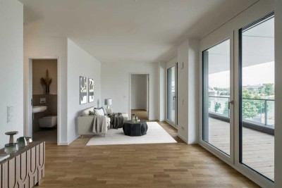 Luxuriöse 2-Zimmer Neubauwohnung mit Blick auf den Rhein im 1.OG