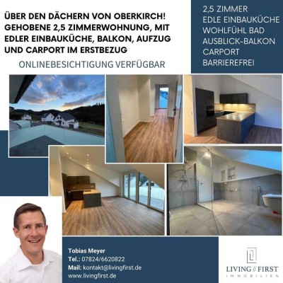 Über den Dächern von Oberkirch! Gehobene 2,5-Zi-DG-Wohnung, mit EBK, Balkon, Carport und Aufzug