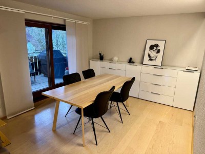 Maisonette-Wohnung (76 qm) mit Balkon, inkl. Garage u. EBK + ca. 35 qm Dachgeschoss