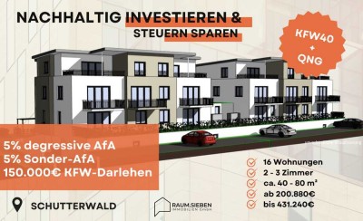 Neubau * 3-Zi-Penthouse-Wohnung * KfW40 + QNG * Jetzt Förderdarlehen sichern * Schutterwald
