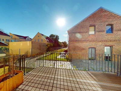 Moderne Maisonette mit Garten & zwei Terrassen im parkähnlichen Neubau