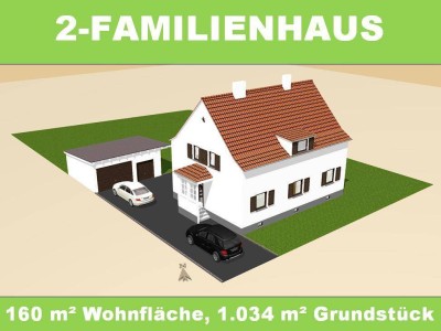 2-Familienhaus mit Garage auf großem Grundstück