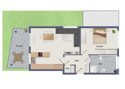 EG - Wohnung mit  Terrasse und Garage in BUL