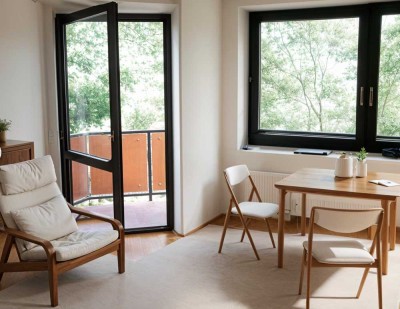Gepflegte 1-Zimmer-Wohnung mit Balkon in Augsburg-Lechhausen – möbliert, Stellplatz