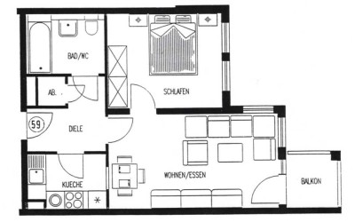 Charmante 2-Zimmer-Wohnung in einer Seniorenresidenz (Quellenhof) – Wohnen ab 60