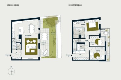 GRÜNE RUHEOASE AUF ZWEI EBENEN – MAISONETTE MIT GARTENFLAIR