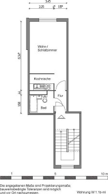 1-Raumwohnung in ruhiger Lage