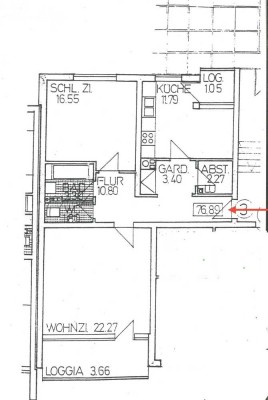grosse 2-Zimmer-Wohnung mit Süd- und kl. Nordbalkon