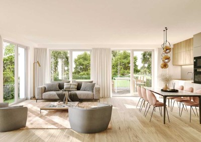 Baustellenberatung: So., 26.10. von 13-15 Uhr, 3-Zi.-EG-Wohnung mit Terrasse u. eigenem Gartenanteil