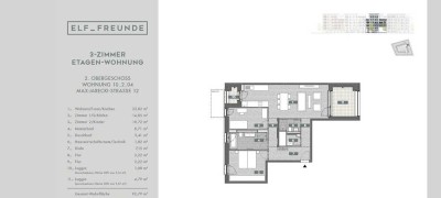 Für 6 Monate unterzuvermieten 2,5-Zimmer Wohnung im 2. OG in Heidelberg-Bahnstadt