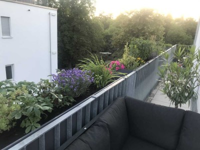 Penthouse-Feeling in Berlin-Adlershof: helle Neubauwohnung mit umlaufender Dachterrasse und Ausblick