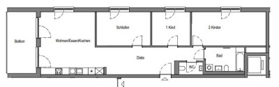 4 Zimmer Wohnung  - Wohnberechtigungsschein 2 unabdingbar!