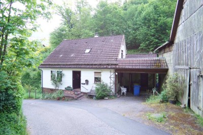 Kleines Bauernhaus mit großzügigem Grünland und Wald