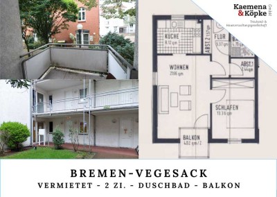 Geräumige 2 Zi. mit Duschbad und Balkon in Vegesack