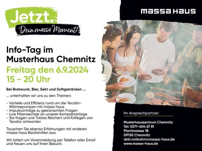 Info-Tag im Musterhaus Chemnitz am 06.09. von 15-20 Uhr