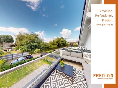 Exklusive, teilmöblierte Dachgeschosswohnung mit Einbauküche,  West-Terrasse und Stellplatz
