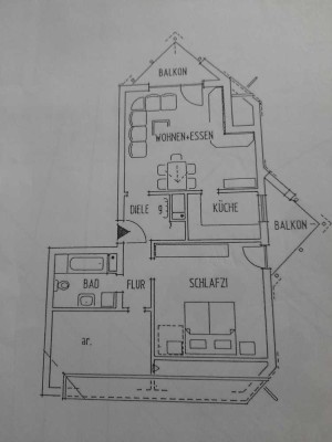 Geschmackvolle, gepflegte 2,5-Zimmer-DG-Wohnung mit geh. Innenausstattung mit Balkon und EBK