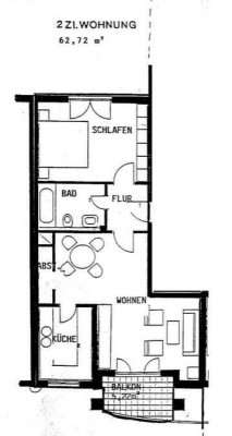 Helle, gepflegte 2-Zimmer-Wohnung mit Balkon und EBK in Darmstadt