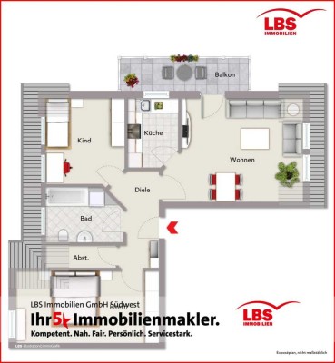 LBS Alzey  Schöne 3 ZKBB ETW in Winnweiler