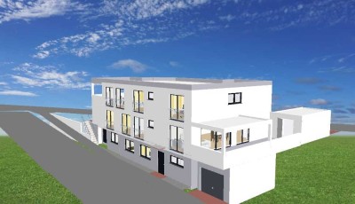 Stilvoller Neubau-Grundriss kann noch individuell verändert werden! 5-Zi. EG-Whg. mit Blick ins Tal