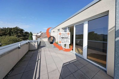 Exklusive 2-Zimmer-Penthousewohnung mit großer Süd-Dachterrasse und Panoramablick am Westpark!