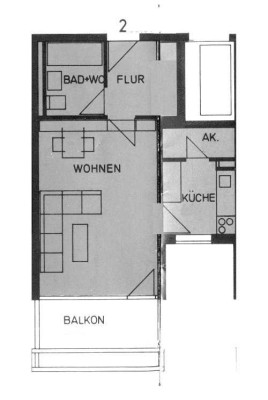 ruhige 1 Zi Whg 39qm sep.Küche 6.OG Balkon mit Bergblick, Neuperlach
