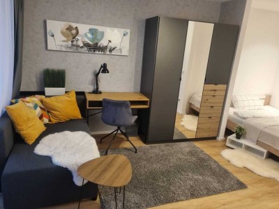 Möblierte 1,5-Zimmer-Wohnung mit Balkon und Tiefgarage ab sofort frei !!!