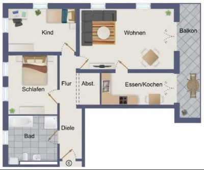 HELLE 3-ZIMMER-WOHNUNG MIT KÜCHE & WESTBALKON - IDEALER SCHNITT