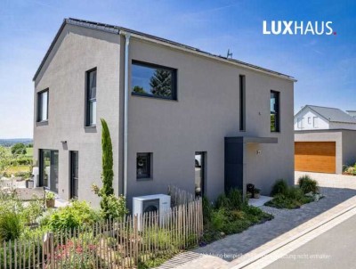 Mit LUXHAUS in Köln-Zündorf bauen - stilvolles Landhaus mit zwei Vollgeschossen