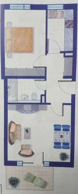 Gepflegte 2-Raum-Wohnung mit gehobener Innenausstattung Balkon (ohne Einbauküche) in Aschaffenburg