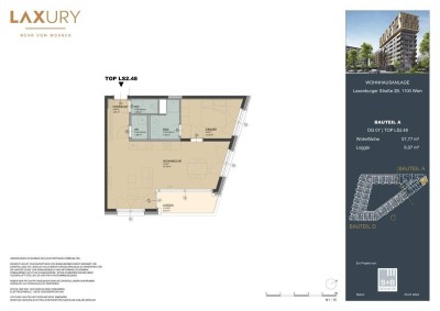 Provisionsfrei: 7. Stock - Laxenburger Straße/Hauptbahnhof - große Zweizimmer-Wohnung