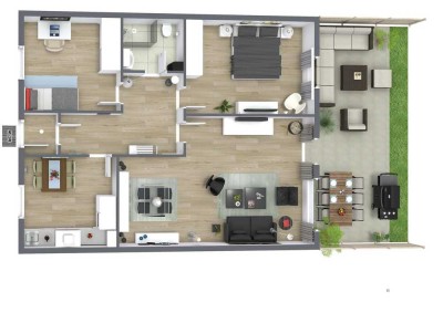 Moderne, schöne und helle 3-Zimmer-Whg mit EBK und Terrasse