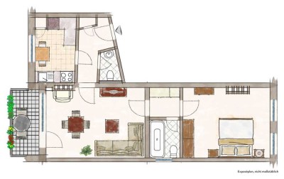 Helle 2-Zimmer-Wohnung mit Terrasse im begehrten Frankenberger-Viertel